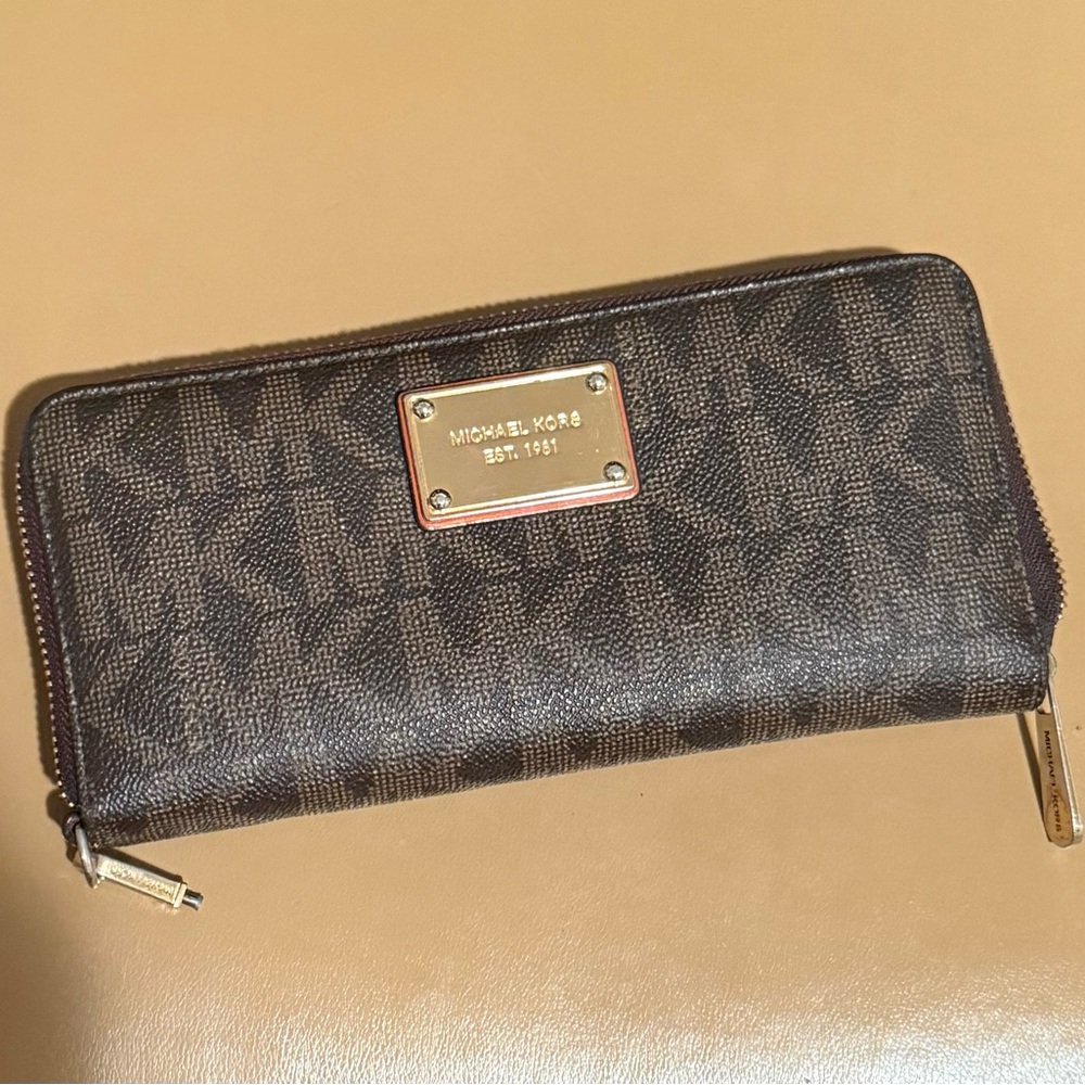 Michael Kors Black and Gold Logo Wallet